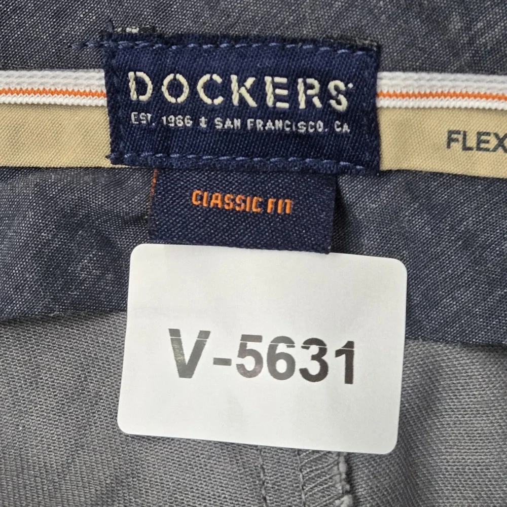 Dockers Men Pants 38X31 Gray Khakis Twill Button 31